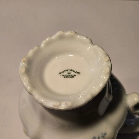 Vintage Blue Bouquet Platinum porcelain pitcher by Johann Haviland - Picture 8 of 10